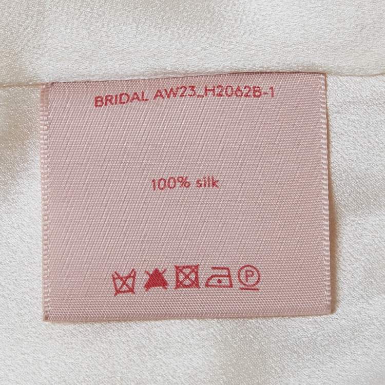 Pre Owned Roksanda Ivory Satin Draped Style Back Open Long Dress S
