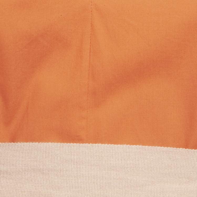 Pre Owned Roksanda Orange Poplin Gathered Flounce Maxi Dress S