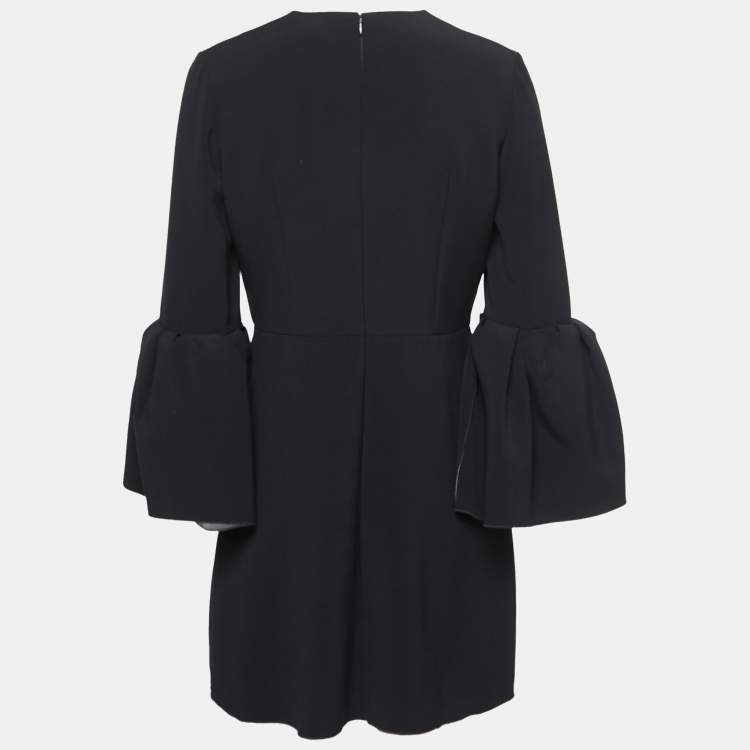 Pre Owned Roksanda Black Crepe Bell Sleeve Short Dress L