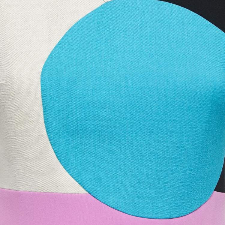 Pre Owned Roksanda Multicolor Crepe Paneled Midi Dress S