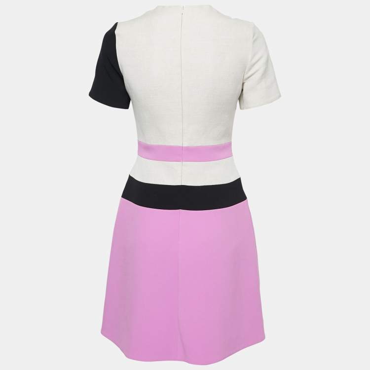 Pre Owned Roksanda Multicolor Crepe Paneled Midi Dress S