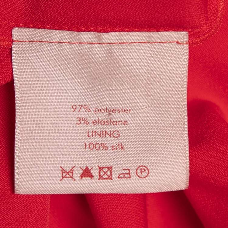 Pre Owned Roksanda Coral Red Stretch Crepe Midi Dress M