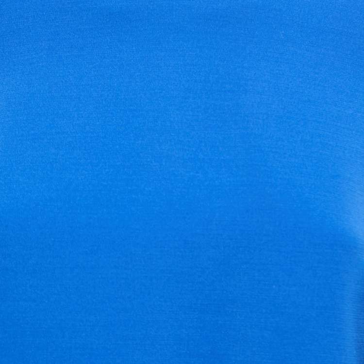 Pre Owned Roksanda Blue Knit Full Sleeve Ruffle Detail Top S