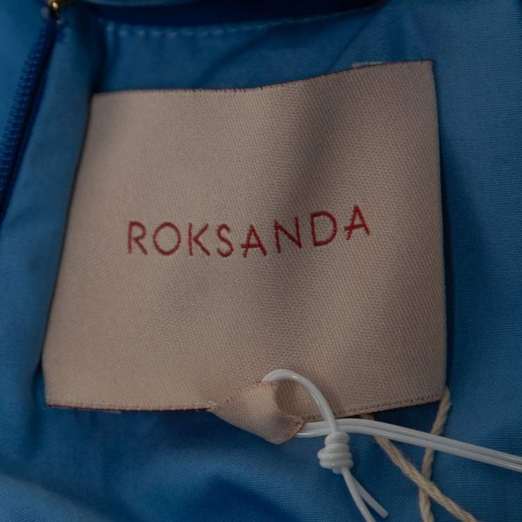 مملوكة مسبقًا Roksanda Blue Cotton & Silk Sleeveless Flared Midi Dress S