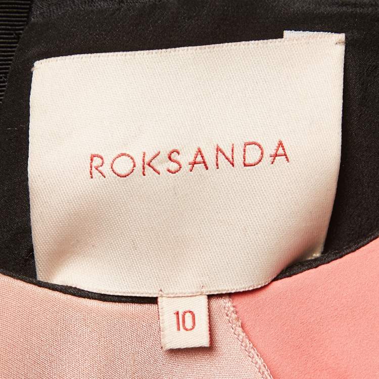 Pre Owned Roksanda Black Wool Blend Contrast Panel Dress M