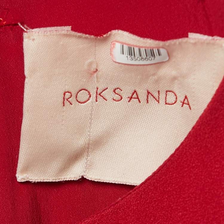 Pre Owned Roksanda Red/Orange Crepe A-Line Sleeveless Maxi Dress L