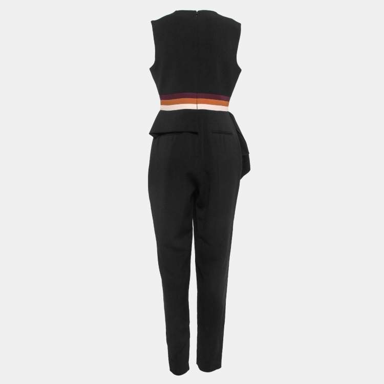 Pre Owned Roksanda Black Crepe Draped Kenzey Jumpsuit M