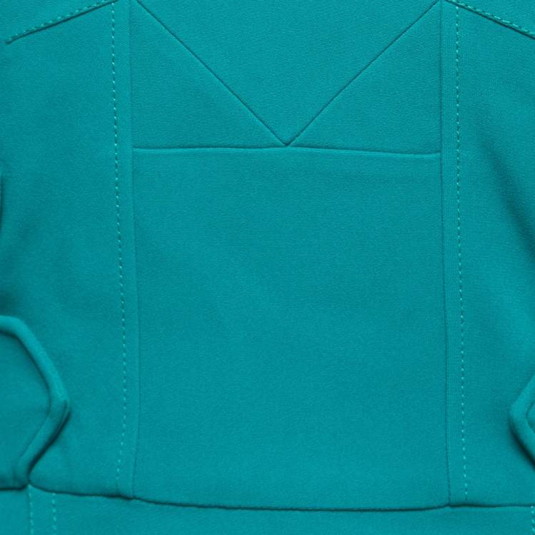 Pre Owned Roland Mouret Persian Green Stretch Crepe Cut-Out Luzon Gown M