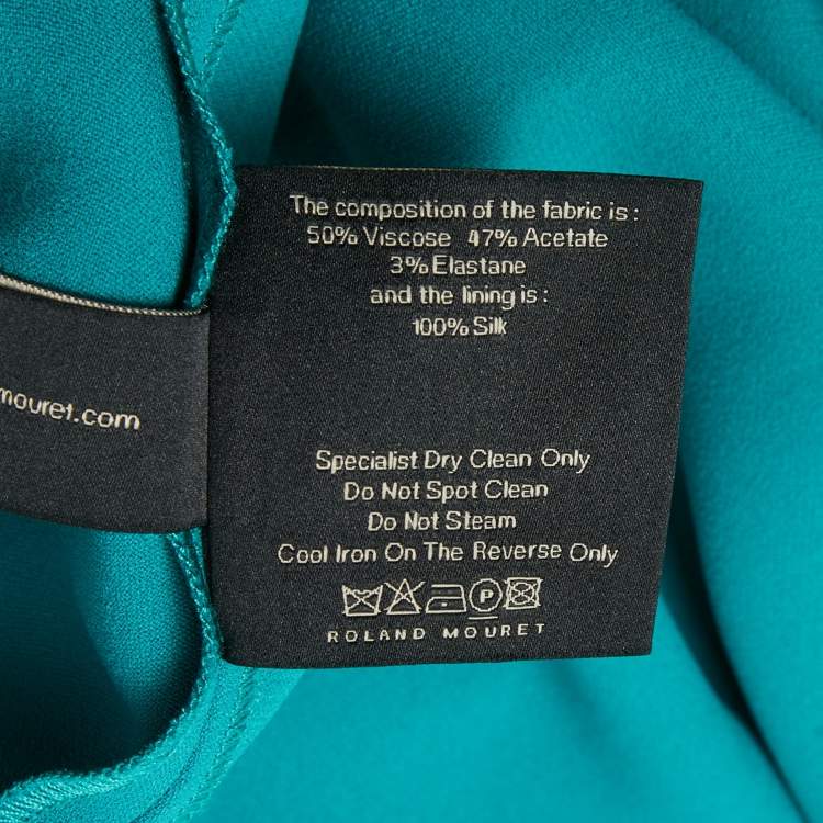Pre Owned Roland Mouret Persian Green Stretch Crepe Cut-Out Luzon Gown M