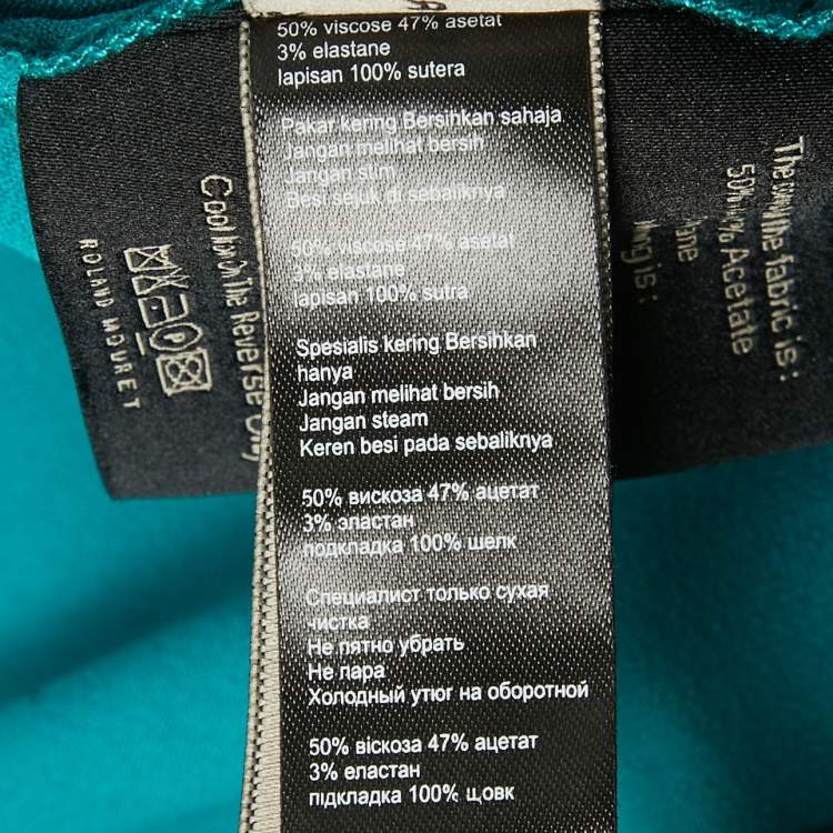 Pre Owned Roland Mouret Persian Green Stretch Crepe Cut-Out Luzon Gown M