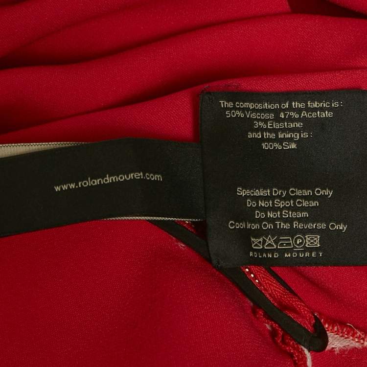 Pre Owned Roland Mouret Red Stretch Viscose Flared Lubelia Gown M