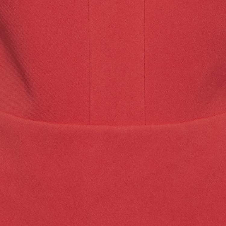 Pre Owned Roland Mouret Red Stretch Viscose Flared Lubelia Gown M