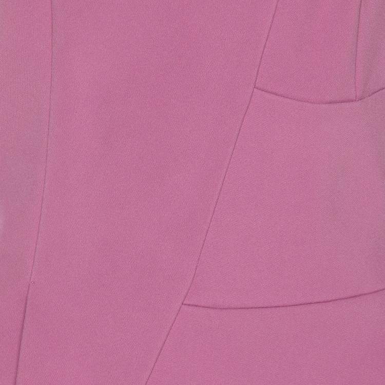 Pre Owned Roland Mouret Violet Stretch Crepe One Shoulder Long Dress M