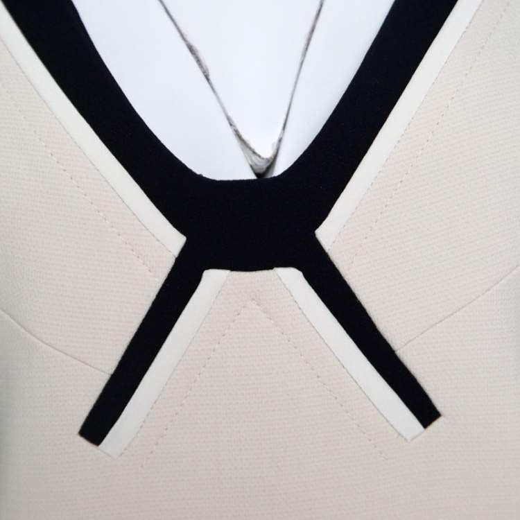 Pre Owned Roland Mouret Colorblock Knit Long Sleeve Kutim Dress L