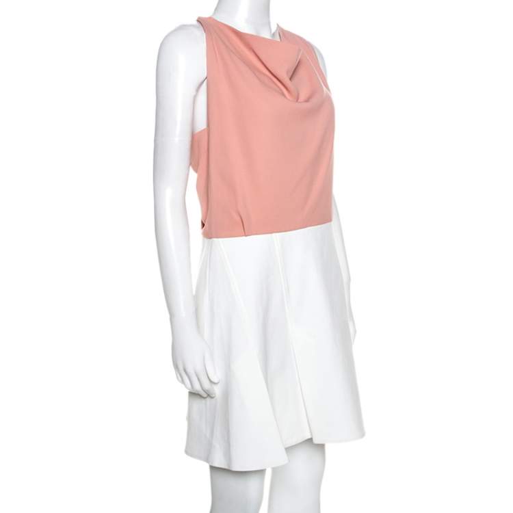 Pre Owned Roland Mouret Colorblock Sleeveless Cutout Back Detail Dress L