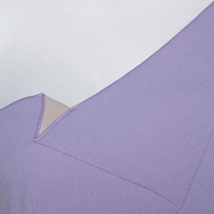 Pre Owned Roland Mouret Lavender Wool Crepe One Shoulder Aglais Dress M