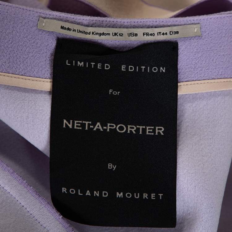 Pre Owned Roland Mouret Lavender Wool Crepe One Shoulder Aglais Dress M