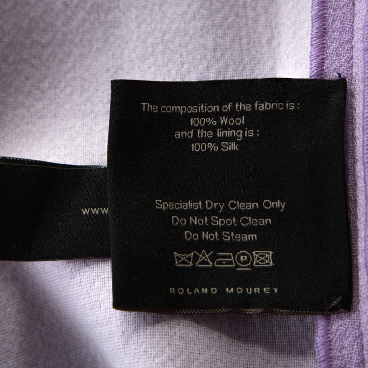 Pre Owned Roland Mouret Lavender Wool Crepe One Shoulder Aglais Dress L