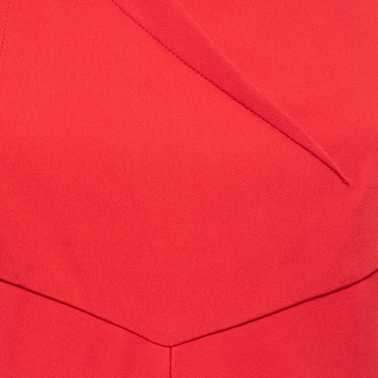 Pre Owned Roland Mouret Red Crepe Cutout Detail Veraha Gown M