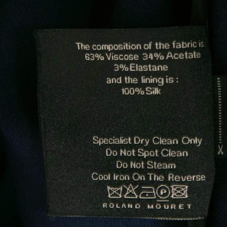 Pre Owned Roland Mouret Navy Blue Crepe Asymmetric Bitzer Midi Dress XL