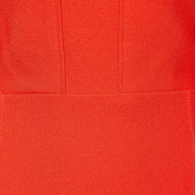Pre Owned Roland Mouret Red Crepe Ardon Midi Dress L