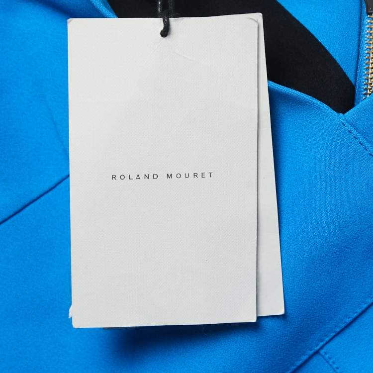 Pre Owned Roland Mouret Blue Crepe Salters Gown XL