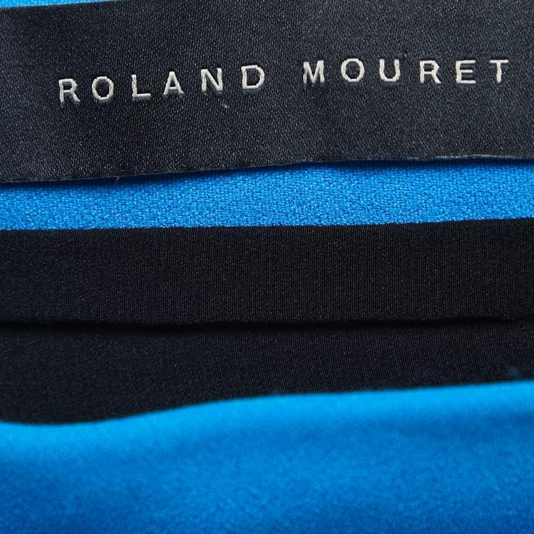 Pre Owned Roland Mouret Blue Crepe Salters Gown XL