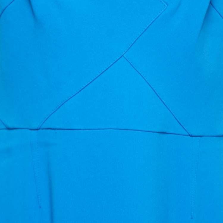 Pre Owned Roland Mouret Blue Crepe Salters Gown XL