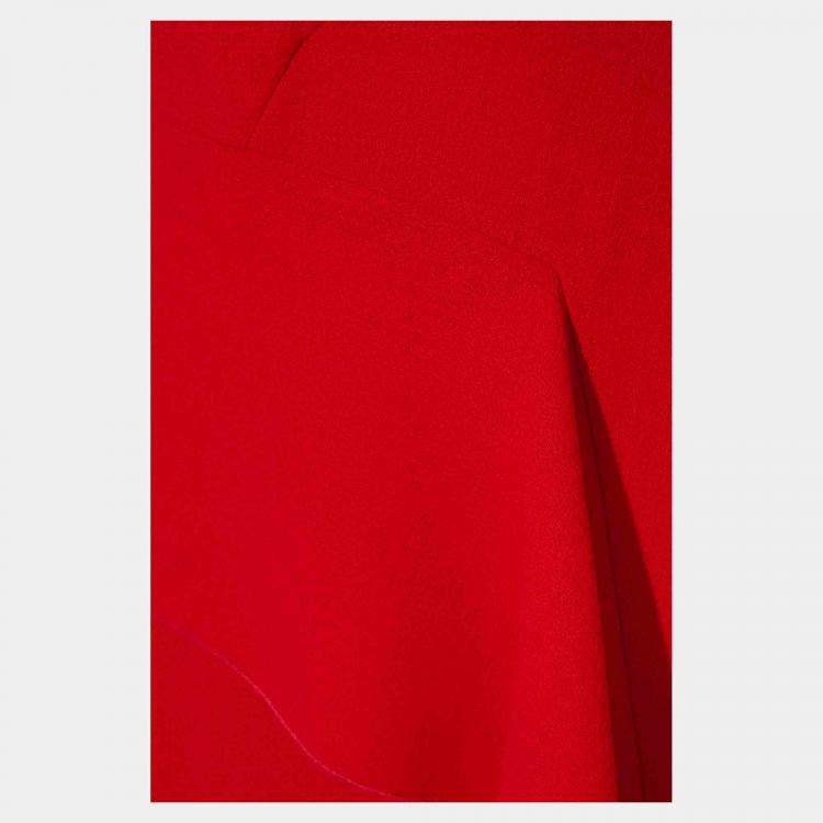 Pre Owned Roland Mouret Red Wool One Shoulder Gown L (UK 12)