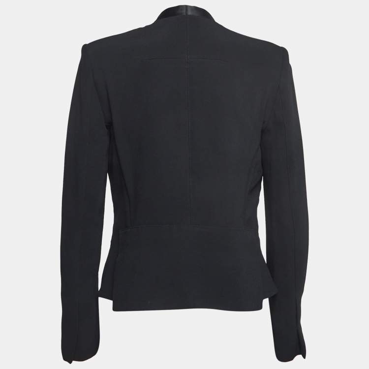 Pre Owned Roland Mouret Black Crepe Open Front Jacket M