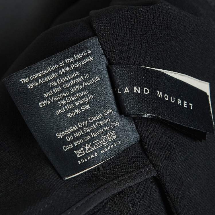 Pre Owned Roland Mouret Black Crepe Open Front Jacket M