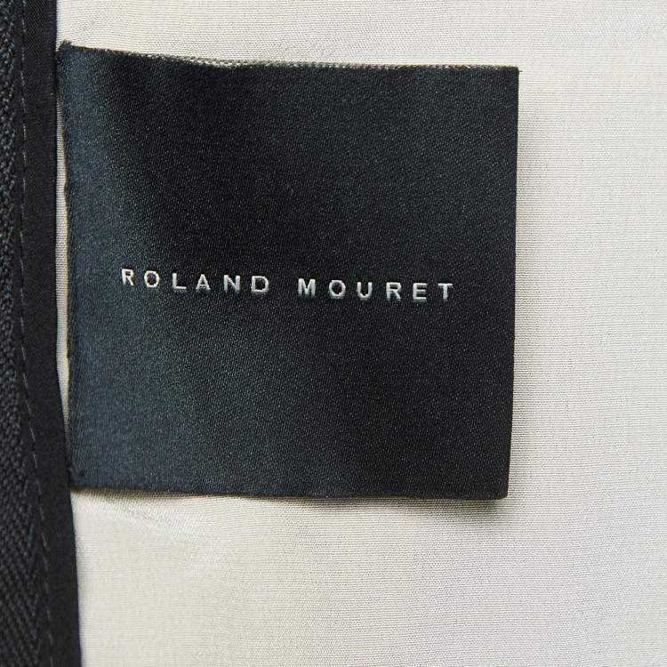 Pre Owned Roland Mouret Black Woodgrain Jacquard Mini Dress M