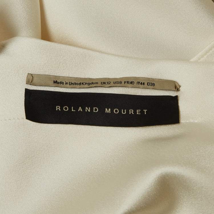 Pre Owned Roland Mouret Purple Satin Asymmetrical Hem One Shoulder Top M