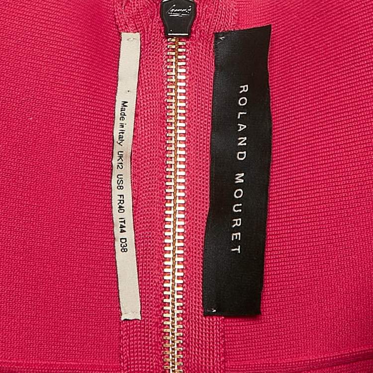 Pre Owned Roland Mouret Pink Jersey Off-Shoulder Bodycon Dress M