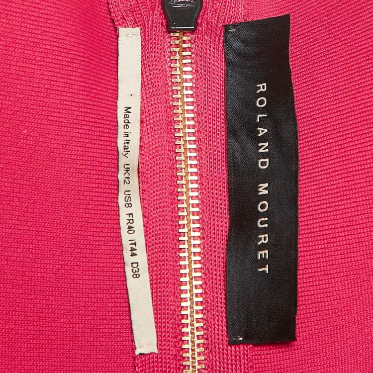 Pre Owned Roland Mouret Pink Jersey Off-Shoulder Bodycon Dress M