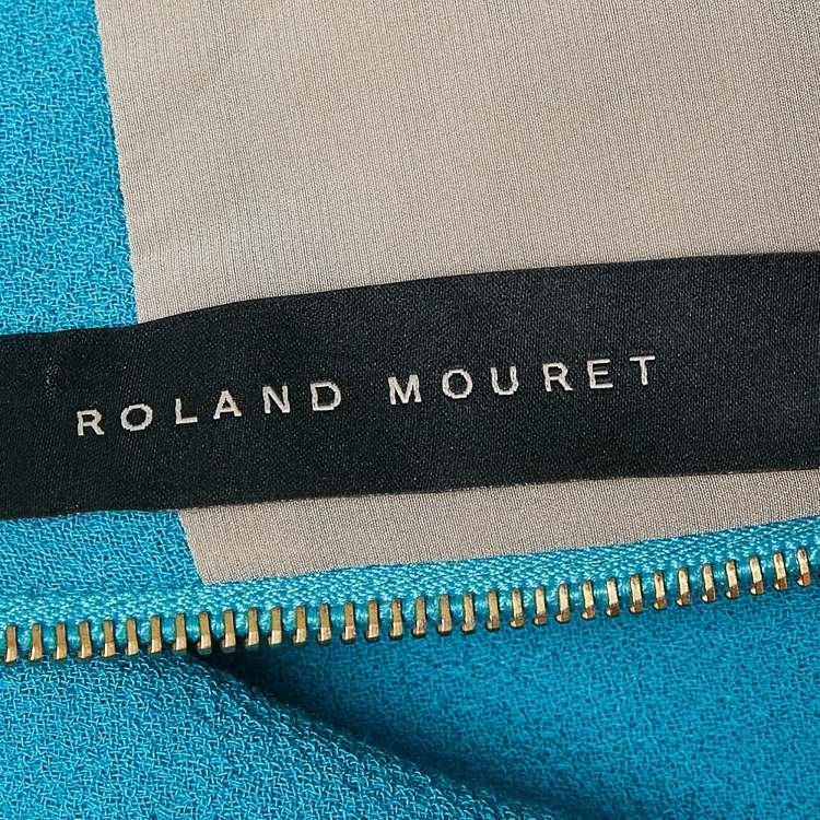 Pre Owned Roland Mouret Blue Wool Off-Shoulder Short Dress M