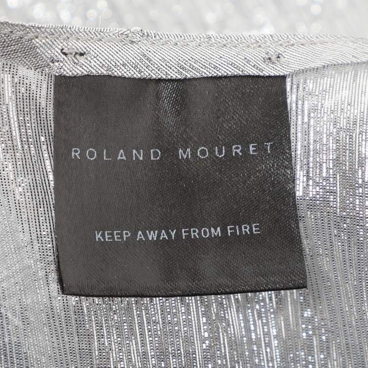 Pre Owned Roland Mouret x Net-a-Porter Silver Silk One Strap Top XXL