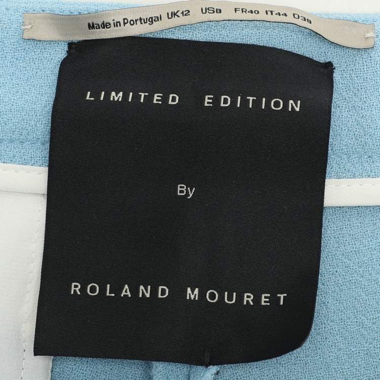 Pre Owned Roland Mouret Light Blue Wool Top and Pants Set M