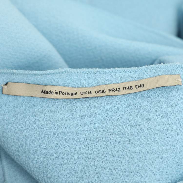 Pre Owned Roland Mouret Light Blue Wool Top and Pants Set M