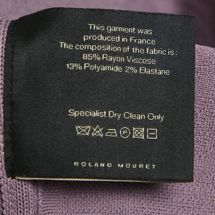 Pre Owned Roland Mouret Purple Textured Knit Sleeveless Bodycon Dress M