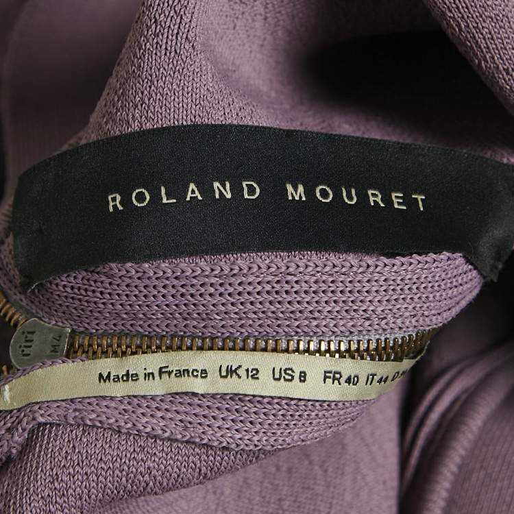 Pre Owned Roland Mouret Purple Textured Knit Sleeveless Bodycon Dress M