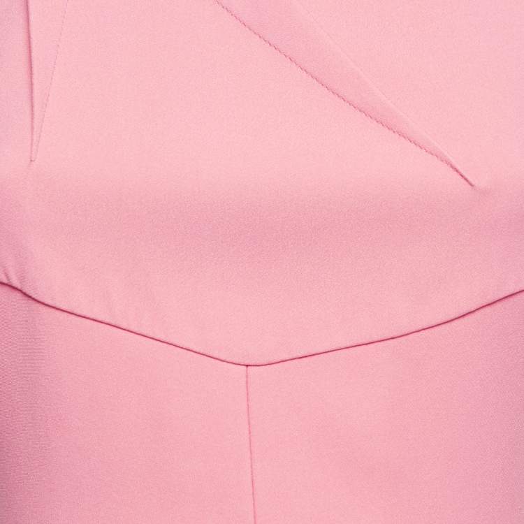 Pre Owned Roland Mouret Pink Crepe Cut-Out Back Midi Dress S