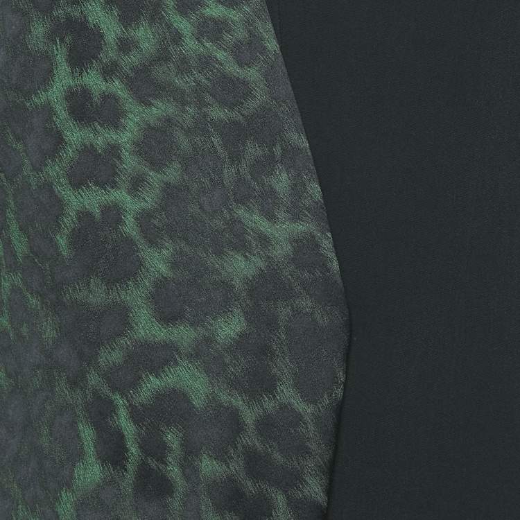 Pre Owned Roland Mouret Black/Green Leopard Print Crepe Sheath Dress M