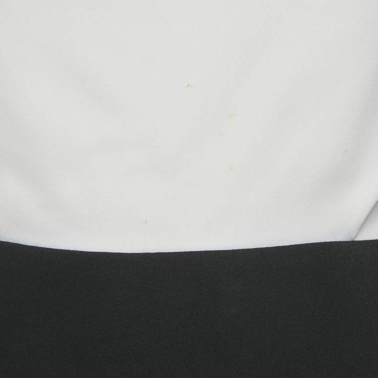 Pre Owned Roland Mouret Monochrome Crepe Halter Neck Top S