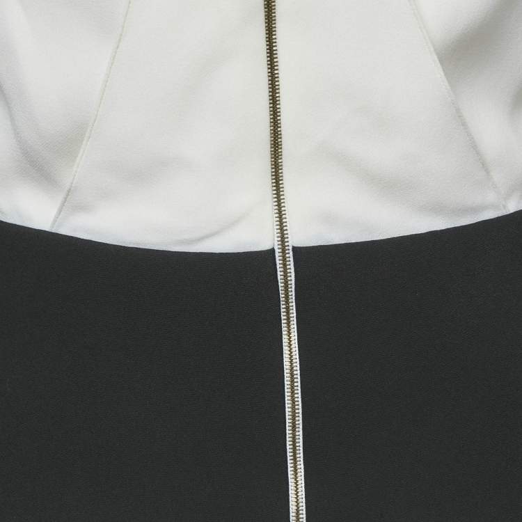 Pre Owned Roland Mouret Monochrome Crepe Halter Neck Top S