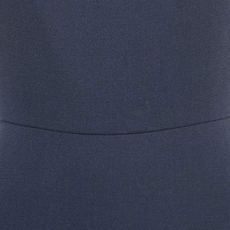 Pre Owned Roland Mouret Blue Wool Sheath Dress M