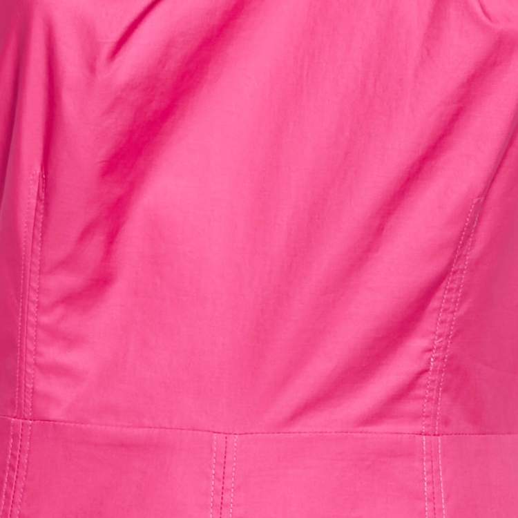 Pre Owned Roland Mouret Pink Cotton One-Shoulder Long Dress M