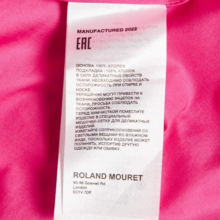 Pre Owned Roland Mouret Pink Cotton One-Shoulder Long Dress M