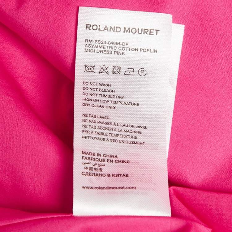 Pre Owned Roland Mouret Pink Cotton One-Shoulder Long Dress M