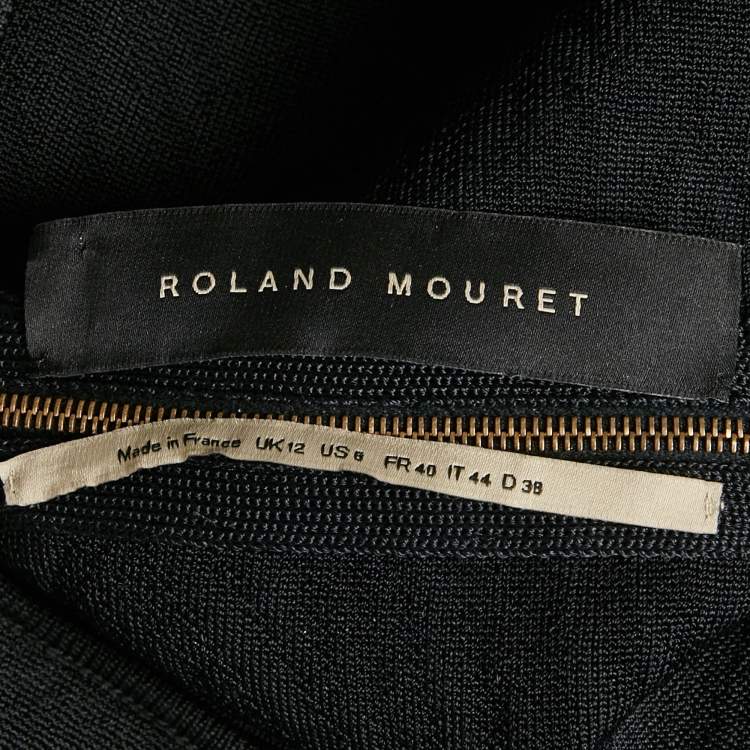Pre Owned Roland Mouret Black Textured Knit Bodycon Dress M